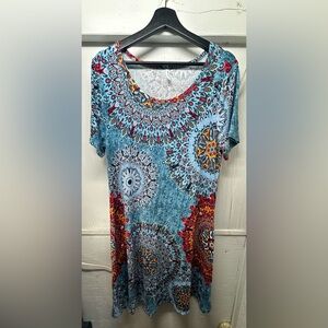 Vibrant Mandala Short Sleeve Top
